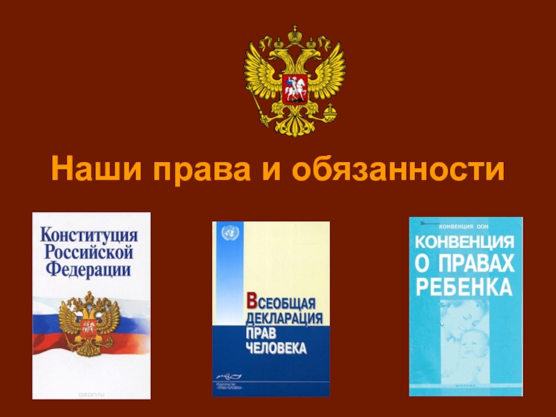 Мои права мои обязанности презентация